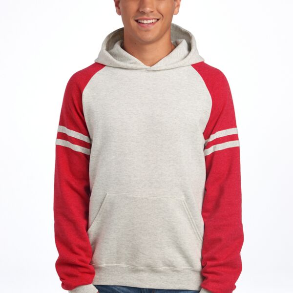 Jerzees Unisex NuBlend ® Varsity Colorblock Hooded Sweatshirt 97C Unisex NuBlend ® Varsity Colorblock Hooded Sweatshirt Thumbnail