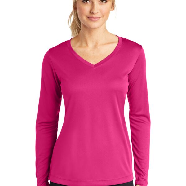 Sport Tek Ladies Long Sleeve PosiCharge ® Competitor™ V Neck Tee LST353LS Ladies Long Sleeve PosiCharge ® Competitor™ V Neck Tee Thumbnail