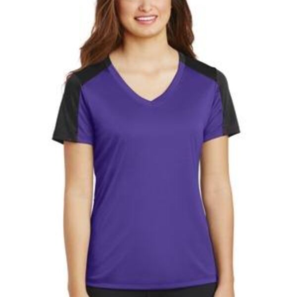 Ladies PosiCharge ® Competitor ™ Sleeve Blocked V Neck Tee Thumbnail
